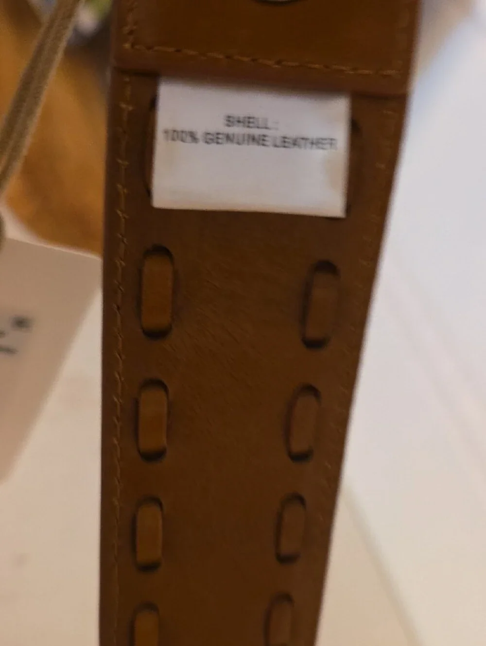 HOBO Brown Leather Embroidered Guitar Strap with Brass Hardware